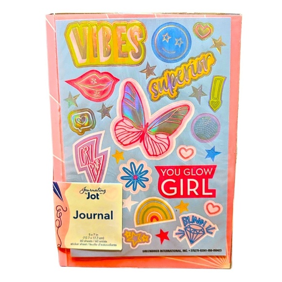 🦋BUTTERFLY Journal Pen Set Softbound Lined Notebook Gem Sparkle Pen + Stickers - Picture 7 of 8